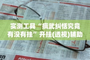 实测工具“疯武纠恬究竟有没有挂”开挂(透视)辅助教程