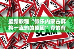 最新教程“微乐内蒙古麻将一直输的原因”真的有挂