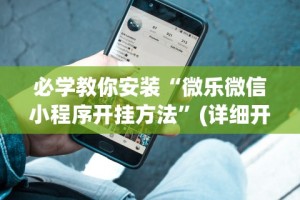 必学教你安装“微乐微信小程序开挂方法”(详细开挂教程)