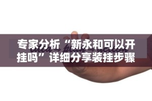专家分析“新永和可以开挂吗”详细分享装挂步骤教程