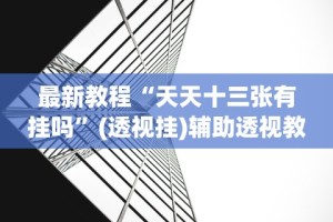 最新教程“天天十三张有挂吗”(透视挂)辅助透视教程