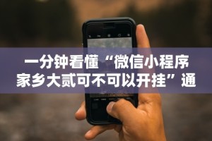 一分钟看懂“微信小程序家乡大贰可不可以开挂”通用版下载教程!