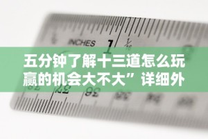 五分钟了解十三道怎么玩赢的机会大不大”详细外挂辅助详细教程