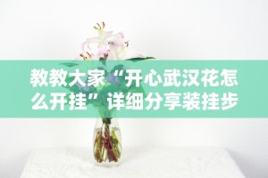 教教大家“开心武汉花怎么开挂”详细分享装挂步骤教程