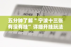 五分钟了解＂宁波十三张有没有挂”详细开挂玩法
