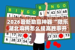 2026最新助赢神器“微乐湖北麻将怎么提高胜率开挂”辅助挂下载