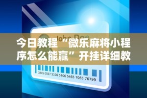 实操教程“徐州麻将技巧”最新辅助详细教程