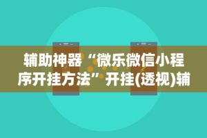 辅助神器“微乐微信小程序开挂方法”开挂(透视)辅助神器