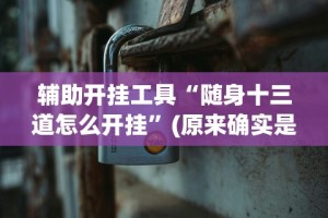 辅助开挂工具“随身十三道怎么开挂”(原来确实是有挂)