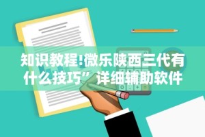 知识教程!微乐陕西三代有什么技巧”详细辅助软件教程