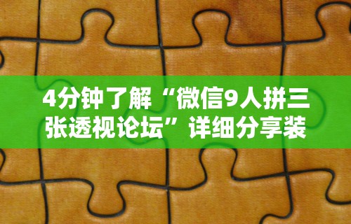 4分钟了解“微信9人拼三张透视论坛”详细分享装挂步骤