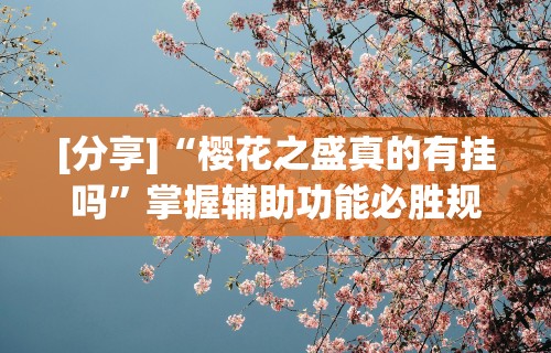 [分享]“樱花之盛真的有挂吗”掌握辅助功能必胜规则