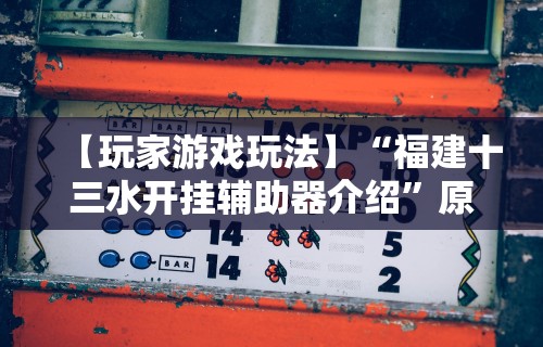 【玩家游戏玩法】“福建十三水开挂辅助器介绍”原来可以开挂