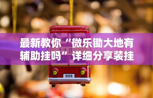最新教你“微乐锄大地有辅助挂吗”详细分享装挂