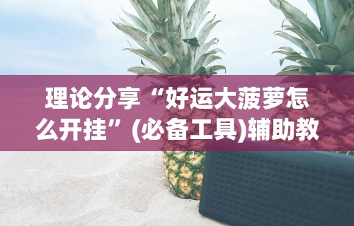 理论分享“好运大菠萝怎么开挂”(必备工具)辅助教学