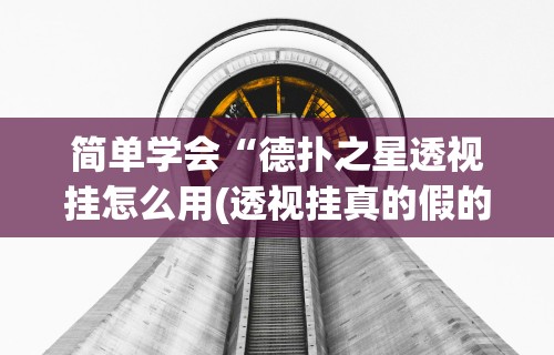 简单学会“德扑之星透视挂怎么用(透视挂真的假的)
