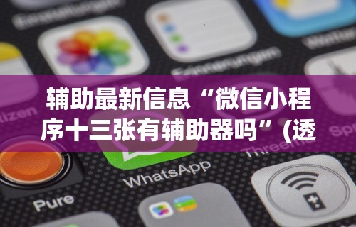 辅助最新信息“微信小程序十三张有辅助器吗”(透视)辅助透视教程