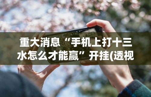 重大消息“手机上打十三水怎么才能赢”开挂(透视)辅助神器