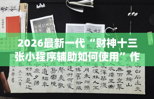 2026最新一代“财神十三张小程序辅助如何使用”作弊挂(辅助外挂+