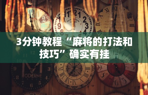 3分钟教程“麻将的打法和技巧”确实有挂