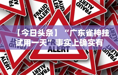 【今日头条】“广东雀神挂试用一天	”事实上确实有挂