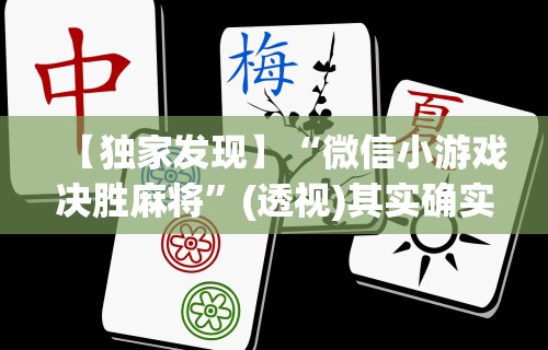 【独家发现】“微信小游戏决胜麻将”(透视)其实确实有挂