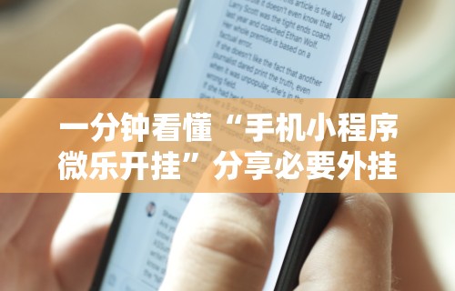 一分钟看懂“手机小程序微乐开挂	”分享必要外挂教程