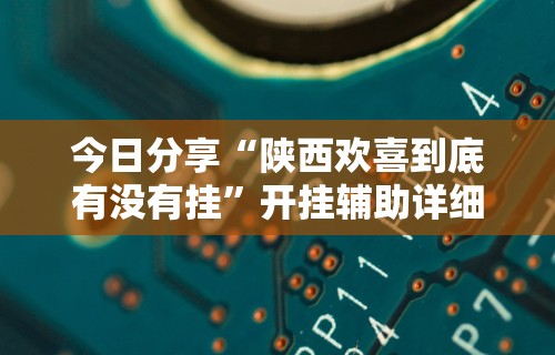 今日分享“陕西欢喜到底有没有挂	”开挂辅助详细步骤
