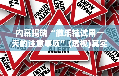 内幕揭晓“微乐挂试用一天的注意事项”(透视)其实确实有挂
