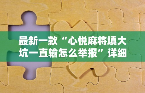 最新一款“心悦麻将填大坑一直输怎么举报	”详细分享装挂