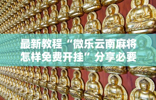 最新教程“微乐云南麻将怎样免费开挂”分享必要外挂教程