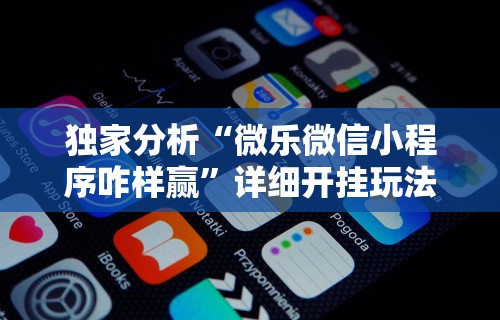 独家分析“微乐微信小程序咋样赢”详细开挂玩法
