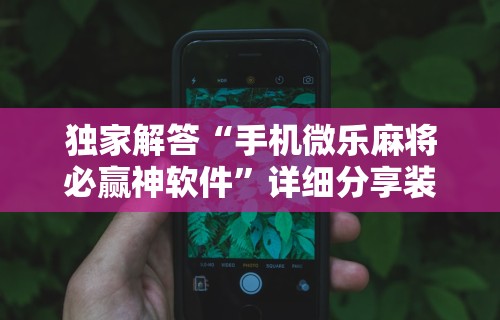 独家解答“手机微乐麻将必赢神软件”详细分享装挂