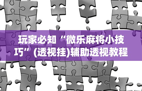 玩家必知“微乐麻将小技巧”(透视挂)辅助透视教程