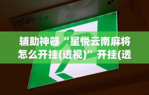 辅助神器“星悦云南麻将怎么开挂(透视)”开挂(透视)辅助教程