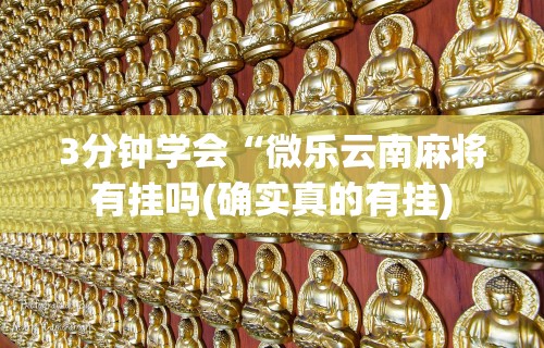 3分钟学会“微乐云南麻将有挂吗(确实真的有挂) 3分钟学会“微乐云南麻将有挂吗(确实真的有挂)