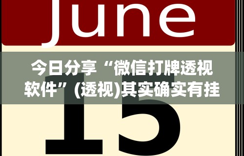 今日分享“微信打牌透视软件”(透视)其实确实有挂