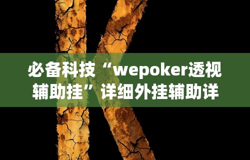 必备科技“wepoker透视辅助挂”详细外挂辅助详细教程