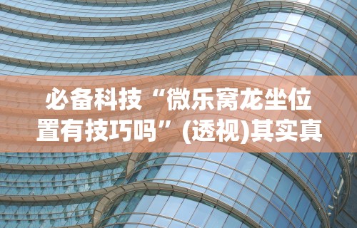 必备科技“微乐窝龙坐位置有技巧吗”(透视)其实真的有挂