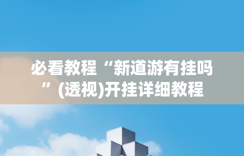 必看教程“新道游有挂吗”(透视)开挂详细教程