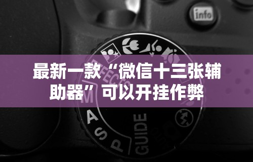 最新一款“微信十三张辅助器	”可以开挂作弊