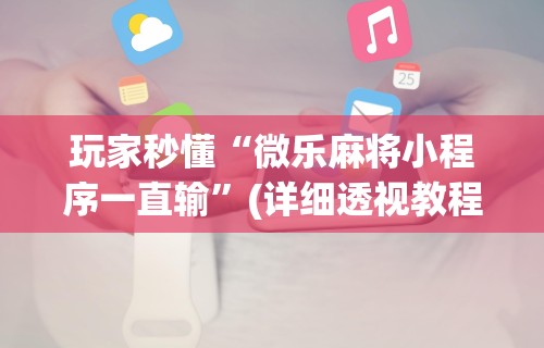 玩家秒懂“微乐麻将小程序一直输”(详细透视教程)