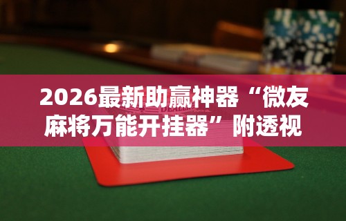 2026最新助赢神器“微友麻将万能开挂器”附透视挂详细教程